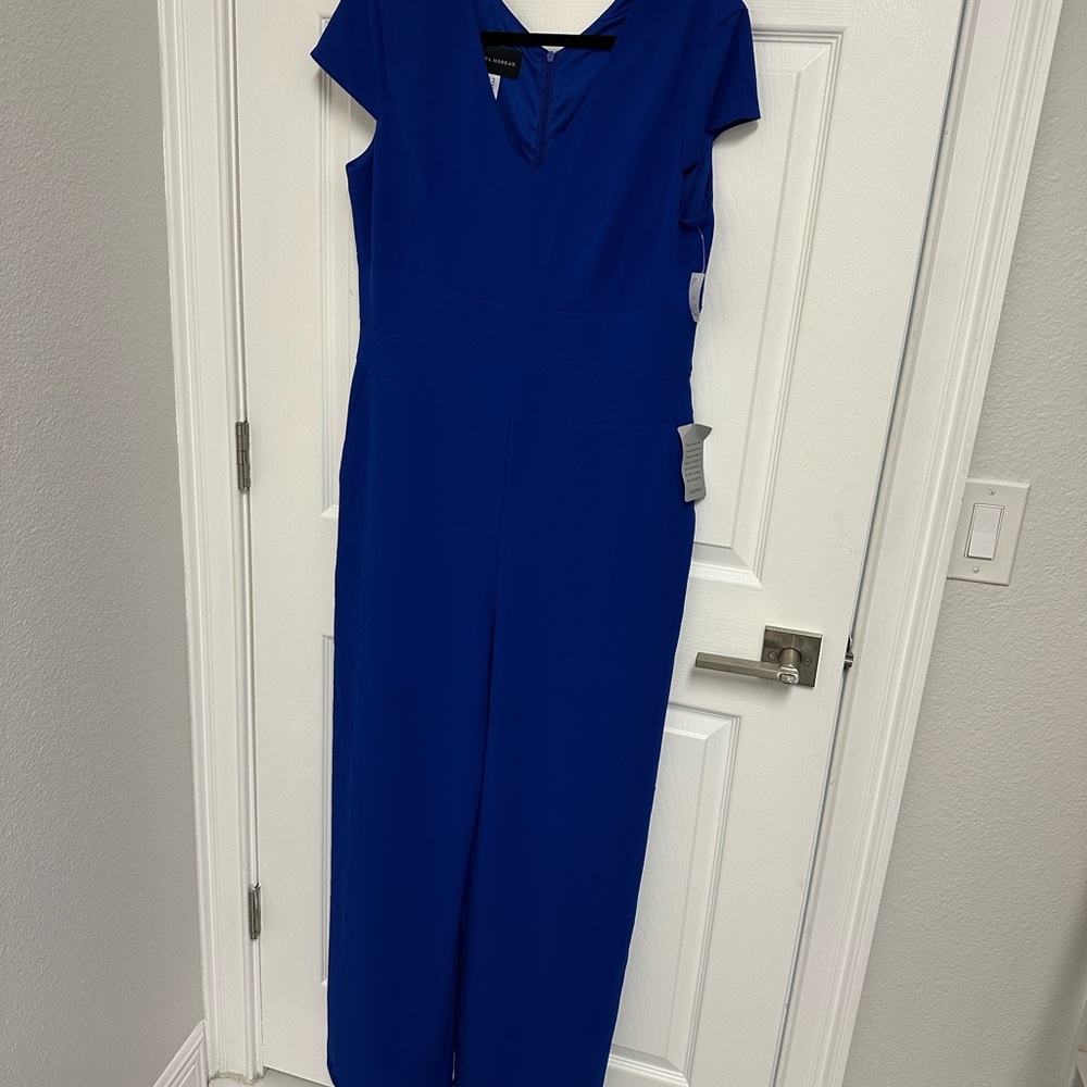 Donna Morgan Royal Blue Cap Sleeve Jumpsuit